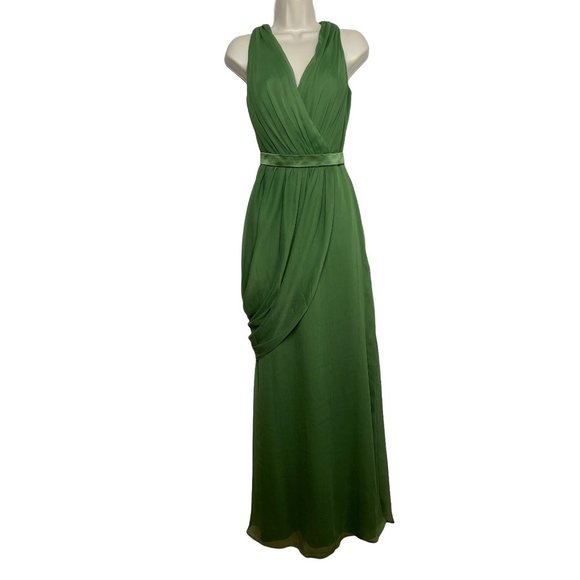 Lela Rose Bridesmaid Clover Belted VNeck Draped Gown by Dessy LR174 Size 8 - Picture 13 of 16